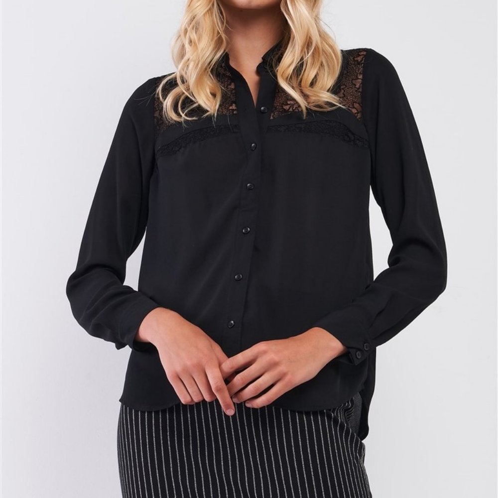 Lace Trim Blouse *ALL ITEMS ARE NEW FROM MY CLOSED BOUTIQUE* #9195